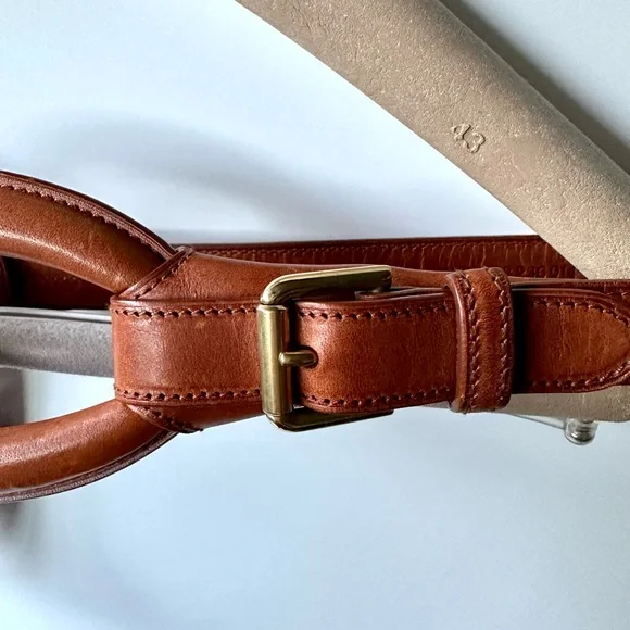 Ralph Lauren Purple Label Tri-strap O-ring Leather Belt - Picture 11 of 16
